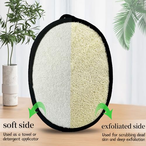 Natural Loofah Sponge (2 Pack),Large 7"x5.1"Shower Loofah Sponge Exfoliating Body Scrubber for Women and Men,Natural Materials are Easily Biodegradable and Bath Exfoliation Doesn't Hurt The Skin