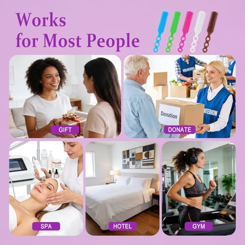 Hair Brushes in Bulk Individually Wrapped for Homeless,Plastic Hair Brush for Curly Wavy Hair,Detangling Hair Brush for Nursing Charity Hotel Shelter(Blue Rose Red White Green Brown) (Pack of 40)