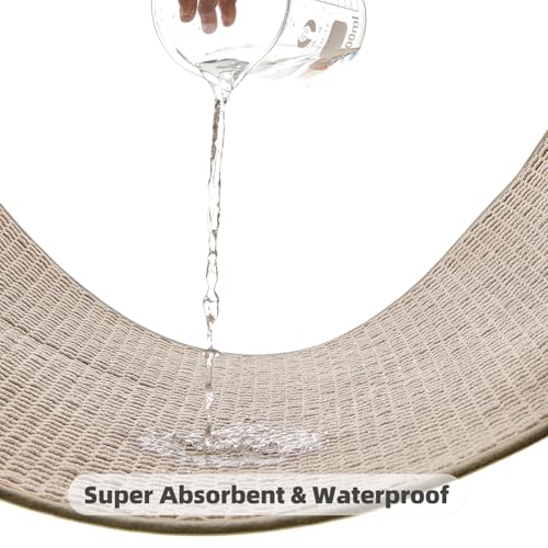 TYUU Bathroom Rugs Non Slip Washable, Super Absorbent Thin Bath Mat Quick Dry Low Pile Bathroom Rug, Beige 24"x47" - color: Beige01, size: 2' X 3'11" (Rectangular)
