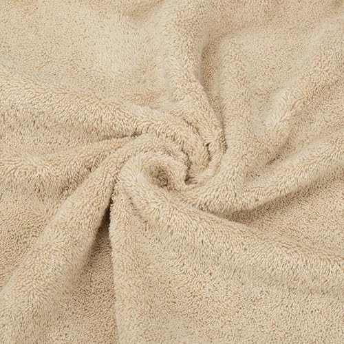 American Soft Linen 100% Cotton Luxury Turkish Towels, 6 Piece Towel Set | Soft Absorbent Quick Dry OEKO Tex Standard 100 Certificated Durable Machine Washable Breathable Premium Hotel Quality - color: Beige, size: 6PC (2BT + 2HT + 2WC)