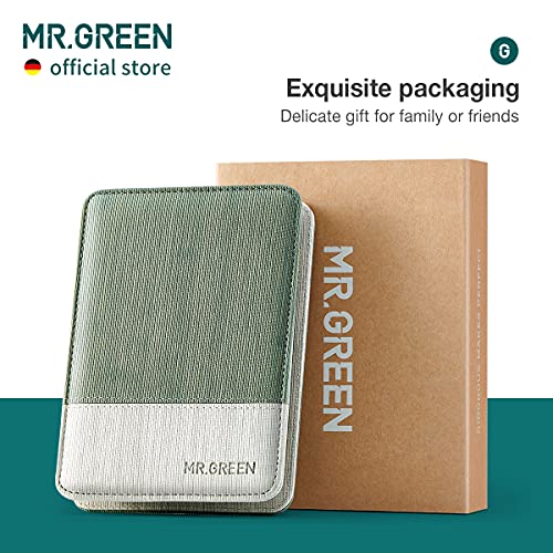 MR.GREEN Manicure Sets Pedicure Kits Stainless Steel Nail Clipper Personal Care Tools with PU Leather Case (Green) - color: Green