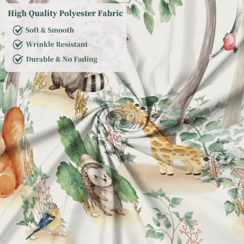 Fabric Shower Curtain with Hooks YJY01568 - color: Cute Forest Critters