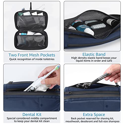 Purevave Compact Mens Toiletry Travel Bag Hanging, Mens Dopp Kit for Travel Waterproof, Wash Pouch Blue - color: Blue