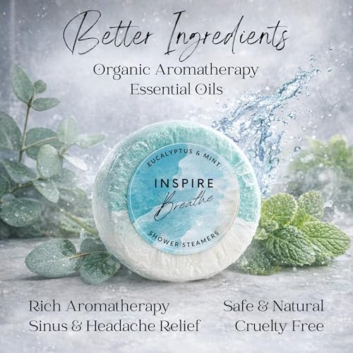 EvolutionUSA Shower Steamers for Women – 15 Pack, Natural Eucalyptus & Mint Shower Steamers Aromatherapy, Slow Dissolving Shower Steamer, Luxury Relaxing Gifts for Women, Large, sky blue