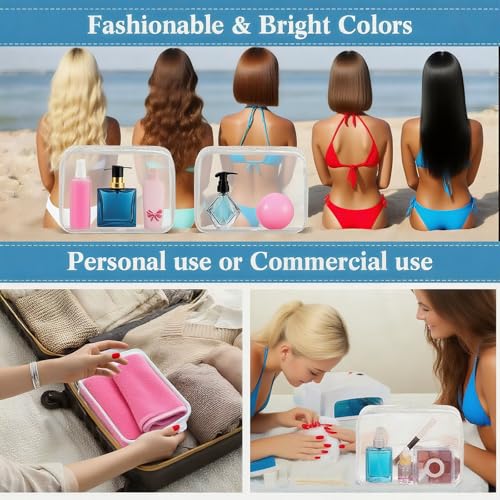 100 Pcs Clear Makeup Bags Bulk Graduation/Dad Gifts Bags Tsa Approved Toiletry Bag for Travel Transparent Cosmetic Bag PVC Waterproof Travel Small Pouches with Zipper for Men and Women (Black) - color: Black