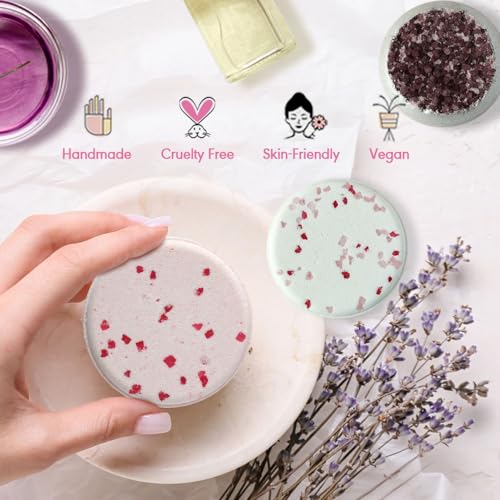 KAV Bath Bombs Giftset for Women - Self Care Women Gift Set of 2 Bathbombs, 2 Scented Candles, 4 Shower Steamers - All Natural Scented Bubble Bath Bombs - Skin Safe Girlfriend Gifts for Spa