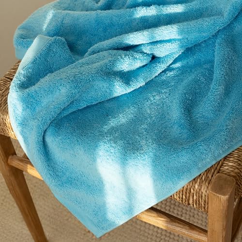 SALBAKOS 100% Turkish Cotton Bath Towel Set of 4 27x54 inch | Heirloom Quality | Hotel & Spa Collection | Ultra Soft, Super Absorbent, Long Lasting Bath Towels | Made in Turkey (Aqua, 4 Bath Towels) - color: Aqua, size: 4 Bath Towels