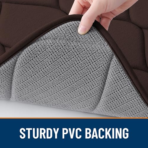 Smiry Memory Foam U-Shaped Toilet Mat 24"x20", Ultra Soft Non-Slip Bathroom Floor Mat, Water Absorbent & Machine Washable Commode Contour Rug for Toilet Home Decor, Brown - color: Brown, size: 24"x20" Contour Rug