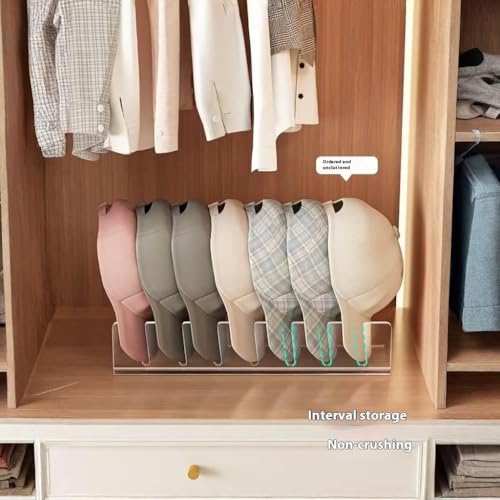 Acrylic Baseball Cap Organizer Rack 4-Pack - Holds 28 Hats, No Install Space Saving Display Stand for Closet, Bedroom, Entryway (Clear) - size: 4pack