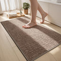 Bathroom Mat Quick Dry Low Profile Washable Bathroom Rugs Non Slip Bath Rug Ultra Thin Bath Mat Fit Under Door, Coffee 17" × 32" - color: Coffee, size: Medium(17"x 32")