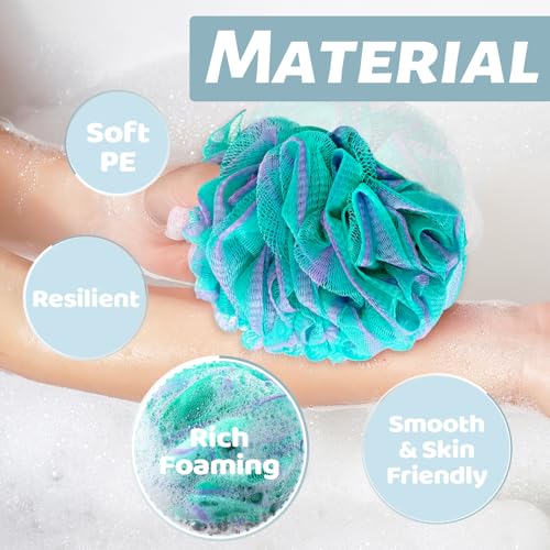 10 Pack Bath Sponges Loofahs 40g,Soft Mesh Shower Loofahs,Body Scrubber Bath Balls for Women and Men Children Washing,Beauty Bathing Accessories,Set of 5 Flower Color - color: Style B - 40g