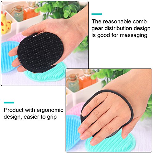 BBTO 12 Pieces Soft Portable Pocket Palm Combs Shampoo Comb Massager Hair Brushes Scalp Massager Hand Brush for Men Pets Home Office Travel | Soft rubber teeth, travel pocket size, palm grip, for hair scalp massage, pet grooming, home office daily use