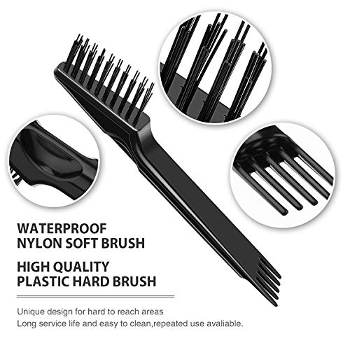 Boao 2 Pack Hair Brush Cleaning Tool,2-in-1 Comb Rake and Brush Cleaner for Removing Hair,Dust and Buildup,Mini Hairbrush Accessory for Home&salon(Black Color,Wooden Handle Rake) - color: Black Color, style: Wooden Handle Rake