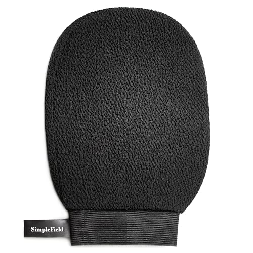 SimpleField Korean Exfoliating Mitt for Remove Dead Skin. 100% Viscose Deep Kessa Exfoliating Glove for Body Scrub, Keratosis Pilaris and Self Tanning Removal. Easily Smooth Skin Surface. (1 Piece) - style: 1 Piece