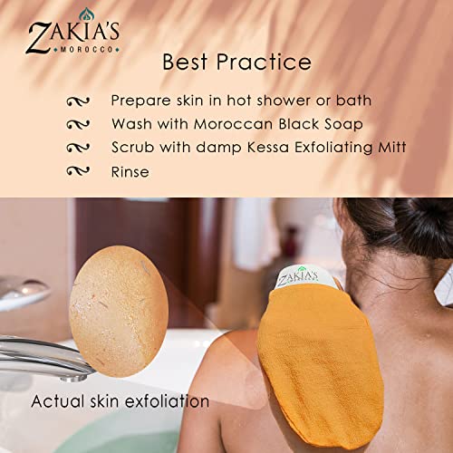 Original Kessa Exfoliating Glove - Charcoal Black - Microdermabrasion At Home Exfoliating Mits, Removes unwanted dead skin, dirt and grime and Keratosis Pilaris. Great for spray tan removal. (1 Unit) | Microdermabrasion, Removes dead skin, dirt and grime,