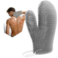 Bath Mitt - Exfoliating Glove, Honeycomb Body Scrubber,Massage Body Scrub Gloves for Home Spa,Mitt Sponges for Cleaning Body,Deep and Gentle,Fast foaming (Grey, (Standard,Large Size)) - style: GREY
