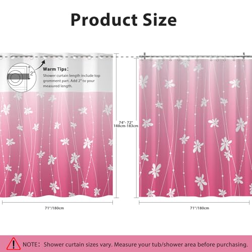 No Hook Shower Curtain with Snap-in Liner, Pink Ombre Bathroom Shower Curtains with Liner Set, Waterproof & Washable, Mesh Top Window, 59" W x 79" L - color: 02 Ombre - Pink, size: 59"W x 79"L (Pack of 1)