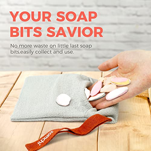 ZOMCHI 2 Pieces Different Roughness Soap Pouch and Soap Saver Pocket for Use in Shower, Body Scrubber Shower Sponge, Premium Exfoliating Soap Bag - style: Gentle and Deep Exfoliating