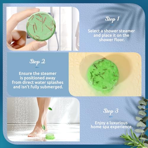 Shower Steamers Aromatherapy-8 Pack Shower Bombs with Essential Oils, Mothers Day Gifts for Mom Wife, Birthday Gifts for Women Self Care Relaxation Home SPA Teacher Appreciation Gift (Blue) - color: Blue