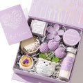Spa Gifts for Women Bath Gift Set, Lavender Relaxing Spa Gift Baskets Home Bath Set Self Care Kit Care Package Thank You Birthday Mothers Day Easter Gifts for Women Mom Friends Sister Teen Girl Wife - color: Purple-Lavender