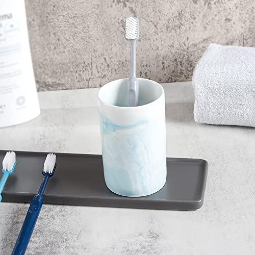 Ceramic Toothbrush Holder, Bathroom Cup, Drinking Mug, Coffee Cups, Marble Pattern Pen Holders, 300ml/Pcs (Blue) - color: Blue