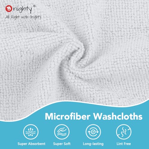 Orighty Wash Cloths, 10 Pack Face Towels, Soft Quick-Drying Washcloths, Multi-Purpose Microfiber Face Cloths for Bathroom, Gym, Spa, Hotel, Travel, 11.5"x11.5", White - color: White