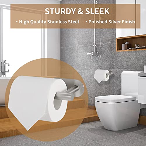 LAYUKI Toilet Paper Holder,Adhesive,Matt Black,Wall Mount,Toilet Paper Roll Holder,no Drilling,Bathroom/Rv/Washroom, SUS 304 Stainless Steel, Rustproof (Black, 1 Piece) - color: Siler, size: 1 Piece