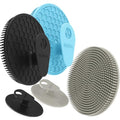 Silicone Body and Face Scrubber Set 5 Pack, BEAUTAIL Shower Bath Scrubber, Gentle Exfoliating Brush for Women Men Sensitive Skin, More Hygienic Than Traditional Loofah, Long Lasting, Black+Blue+Gray - color: Black+blue+gray