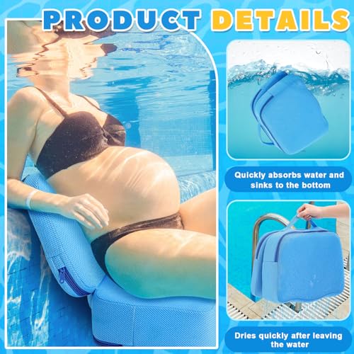 Yerliker 1 Pcs Foldable Hot Tub Booster Seat for Adults, Adjustable 2 Heights up to 6.3", Weighted Booster Seat 3D Air Mesh Hot Tub Accessories Quick Dry Micro Dot Non Slip for Spa Bathtub Pool - color: Blue