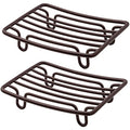 Bar Soap Dish Holder for Shower Bathroom Stainless Steel Rust Proof Self Draining, Bronze-2 Pack - color: Bronze-rectangular 2p