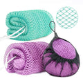 2 Pack African Net Sponge Exfoliating Body Scrubber Bath Sponge for Daily Use (Light Purple +Seafoam) - color: Light Purple +Seafoam