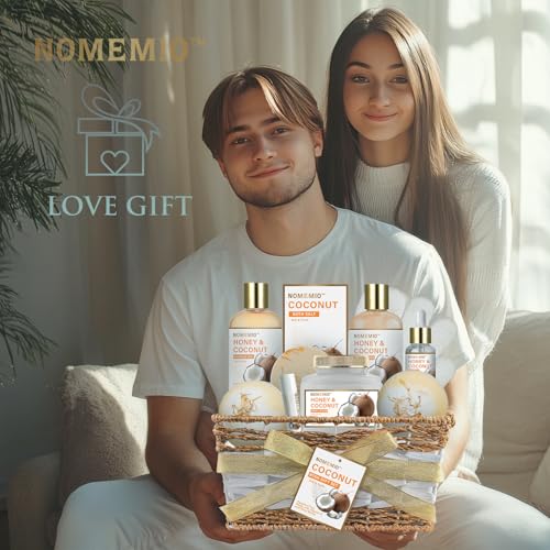 Birthday Gifts for Women, 11pcs Honey & Coconut Luxury Gift Basket Bubble Bath Skincare Gift Set - size: 11pcs Honey & Coconut