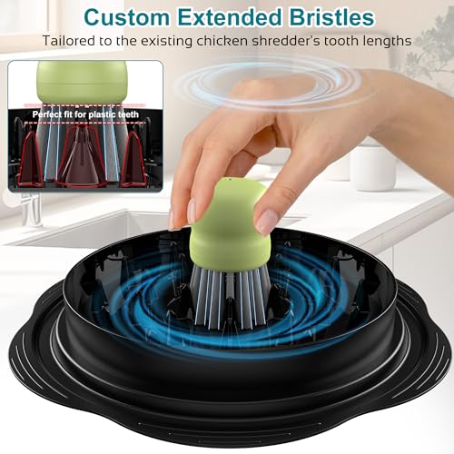 Mini Dish Brush for Cleaning Chicken Shredder, Palm Brush Dish Scrubber with Ergonomic Grip, Kitchen Brush for Washing Dishes, Pans, Pots, Sink (1, Matcha) - color: Matcha