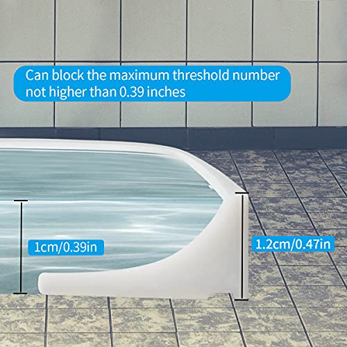 39 Inches Water Barrier for Sink, Shower Threshold Water Dam Barrier, Silicone Water-Blocking Self-Adhesive Shower Splash Guards for Bathtub Sink, Bathroom, Countertop - style: 39 Inches