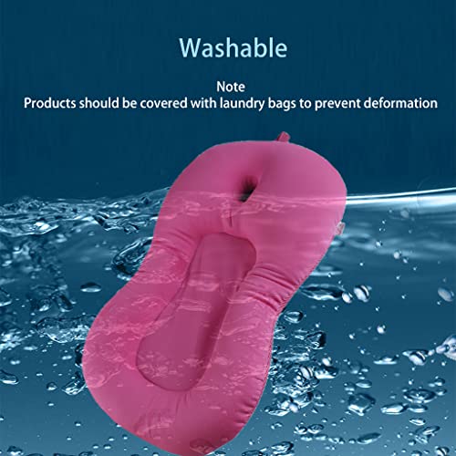 Baby Bath Mat, KAKIBLIN Baby Bathtub Cushion Soft Anti-Slip Bath Pad 0-6 Month Infant Bath Pillow, Pink - color: Pink