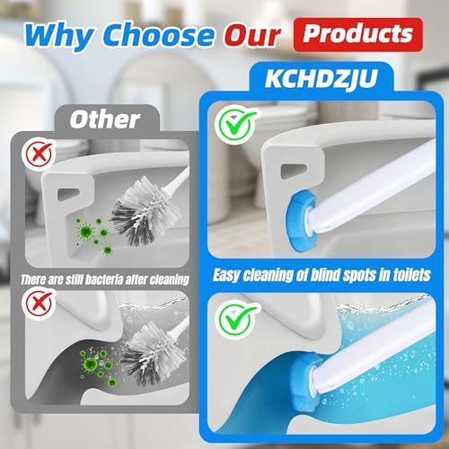 2 Pack Disposable Toilet Brush with 54 Refills, Toilet Bowl Cleaner, Toilet Brush and Holde Set, Wall Mounted Toilet Bowl Scrubber for Bathroom Maintenance - style: 2 Brush+54 Refills