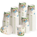 WRAPAHOLIC 3oz Easter Paper Cups - 100 Pack Disposable Bathroom Cups with Garden Hop Rabbit Design, Small Mouthwash Cup for Toothbrush Rinse, Bathroom, Easter, Baby Shower and Party - color: Easter - Green Garden Hop Rabbit