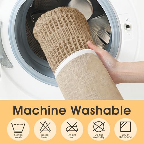 IM HOME Extra Large Waffle Bath Mat, Boho Bathroom Rugs Absorbent Non Slip, Soft Bathroom Mats, Machine Washable Knit Bath Rugs with Tassels for Bathroom, Bedroom, Kitchen, Shower, Tub, Black, 6'x2' - color: Black-looped, size: 2' x 6' (Runner)