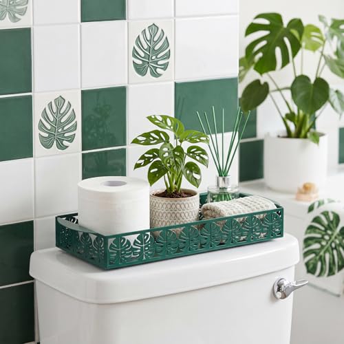 Tropical Monstera Toilet Paper Basket Cute Metal Toilet Tank Paper Holder with Handle Bathroom Storage Organizer Coquettish Preppy Accessories Decor for Bathroom Restroom - style: Tropical Monstera