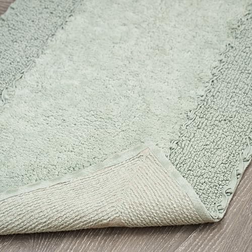 Laura Ashley Ruffle Border 100% Cotton Bath Rug, Sage Green, 17"x 24", (Pack of 6) - color: Sage Green, size: 1'5" x 2' (Rectangular) (Pack of 6)