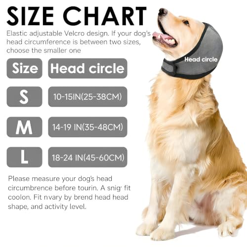 No-Flap Ear Wraps Dogs, Ear Muffs Bath Grooming, Soft Stretch Pet Ear Covers Drying Noise Comfort - color: Purple, size: Medium
