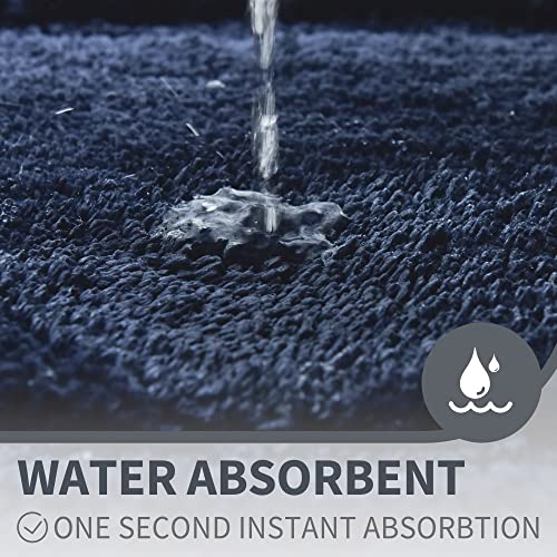 GRANNY SAYS Navy Bathroom Rugs, Bath Mats for Bathroom Non-Slip, Super Soft and Water Absorbent, Extra Large Bath Rugs Washable, Microfiber Bath Rugs for Bath Floor, Tub and Shower, 59" x 24" - color: Deep Blue, size: 2' x 4'11" (24" x 59")