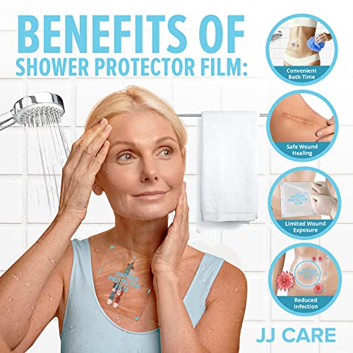 Shower Protector [Pack of 14], 9x9 Dialysis Catheter Shower Shileds Wound Cover, PICC Line Water Barrier, Colostomy Waterproof Bandage Protector, 2 Week Supply