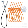 Drain Clog Remover 35.5 Inch Flexible Grabber Claw Hair Drain Snake for Sink-Shower-Toilet & Kitchen Pipes 7 Hair Clog Remover 2 (18 inch) Brushes and 20 Pair of Disposable Gloves - style: Pack of 10 - 35.5"