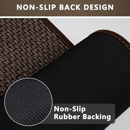 Long Bathroom Rugs Runner Bathroom Mat Quick Dry Machine Washable Bathroom Rugs Ultra Thin Door Mat, 17" x 47" - color: Black Brown, size: Runner(17"x47")