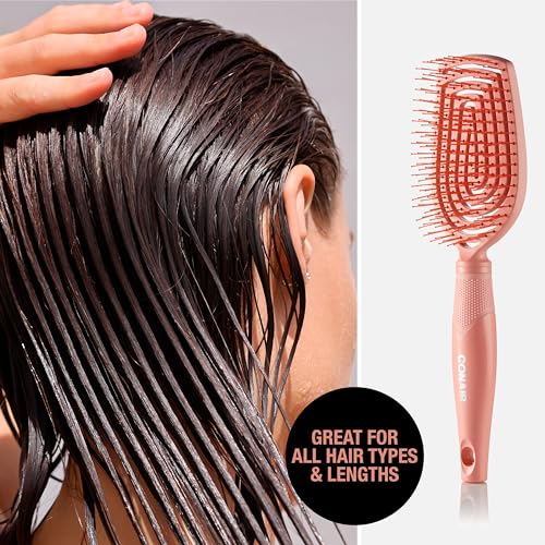 Conair Scalp Care Detangling hairbrush - Curly Hair Brush - Scalp Massager - hairbrushes for women & men - detangler for all lengths - can use wet or dry - Standard - color: Coral Pink, size: 1 Count (Pack of 1)