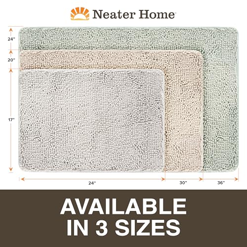 Neater Home Plush Bathroom Rugs 24x17 Thick Chenille Quick Dry Microfiber Absorbent Bath Mat, Soft Bath Rugs, Machine Washable Bathroom Floor Mat for Tub Shower Sink, Home Decor Accessories, Green - color: Sage Green, size: 24" x 17"