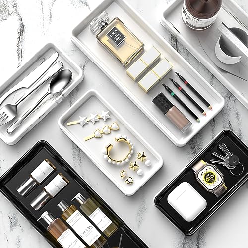 Gurygo 12" Countertop and Vanity Tray - Kitchen Tray for Soap Bottles - Rectangular Vanity Tray for Bathroom - Vanity Trays for Bathroom - Kitchen Soap Dispenser Tray,White - color: White, size: 12" x 5" x 1.1"