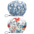 2 PCS Shower Cap Waterproof Double Layer Elastic Adjustable Reusable Hair Bath Caps for Girls Women Cute Aesthetic-Butterfly Flowers - color: G14-Butterfly Flowers