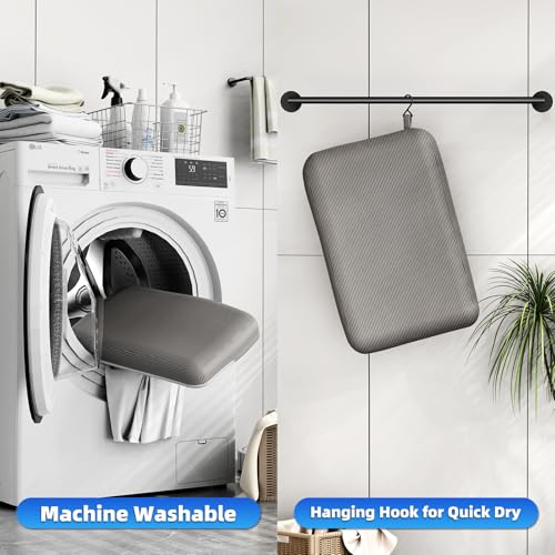 Shower Seat Cushion with Non-Slip Silicone Bottom, Shower Chair Cushion for Transfer Benches,Washable 3D Mesh Pad with Hook,Quick Drying Bathtub Chair Pad for Elderly, Pregnancy
